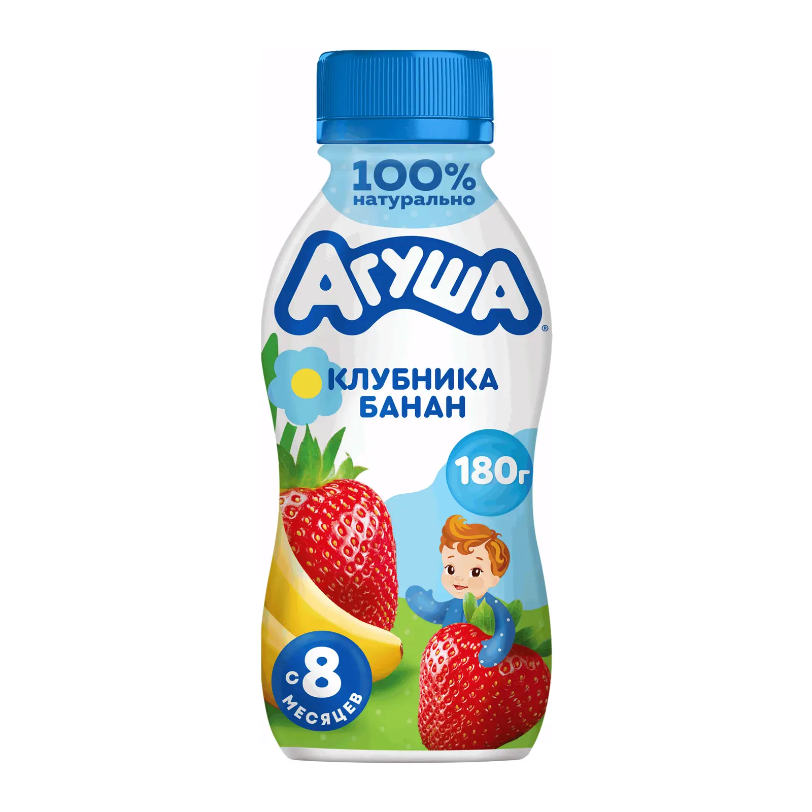 Изображение товара Йогурт Агуша Клубника банан 2.7% 180г