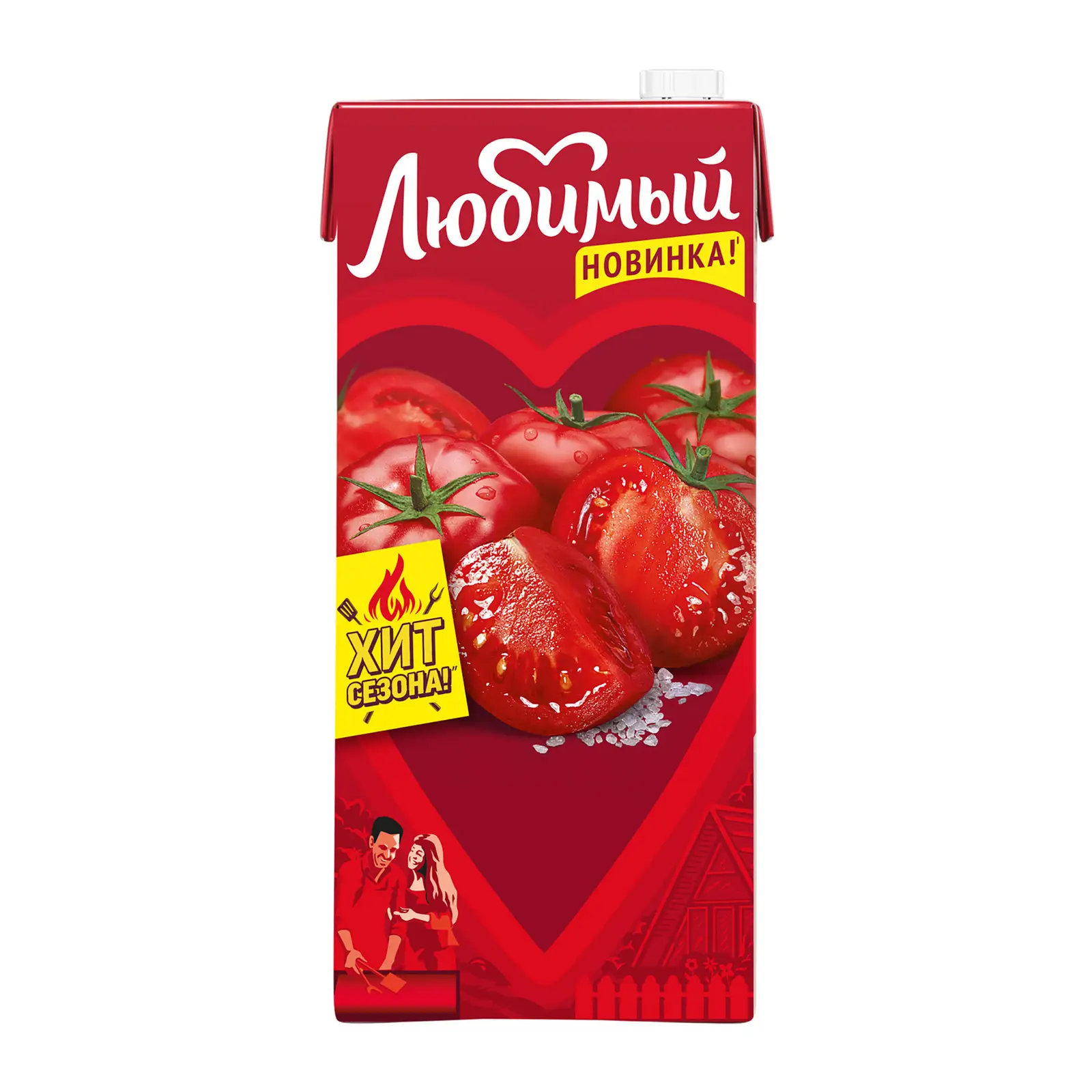 Изображение товара Натуральный томатный сок Любимый Спелый 1.93л без добавок