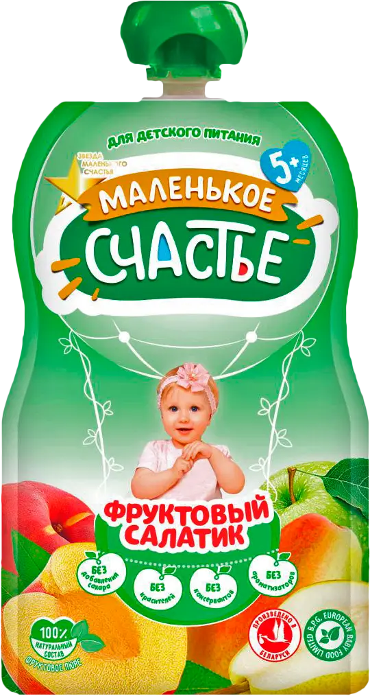 Изображение товара Пюре детское Маленькое счастье фруктовый салатик 90г