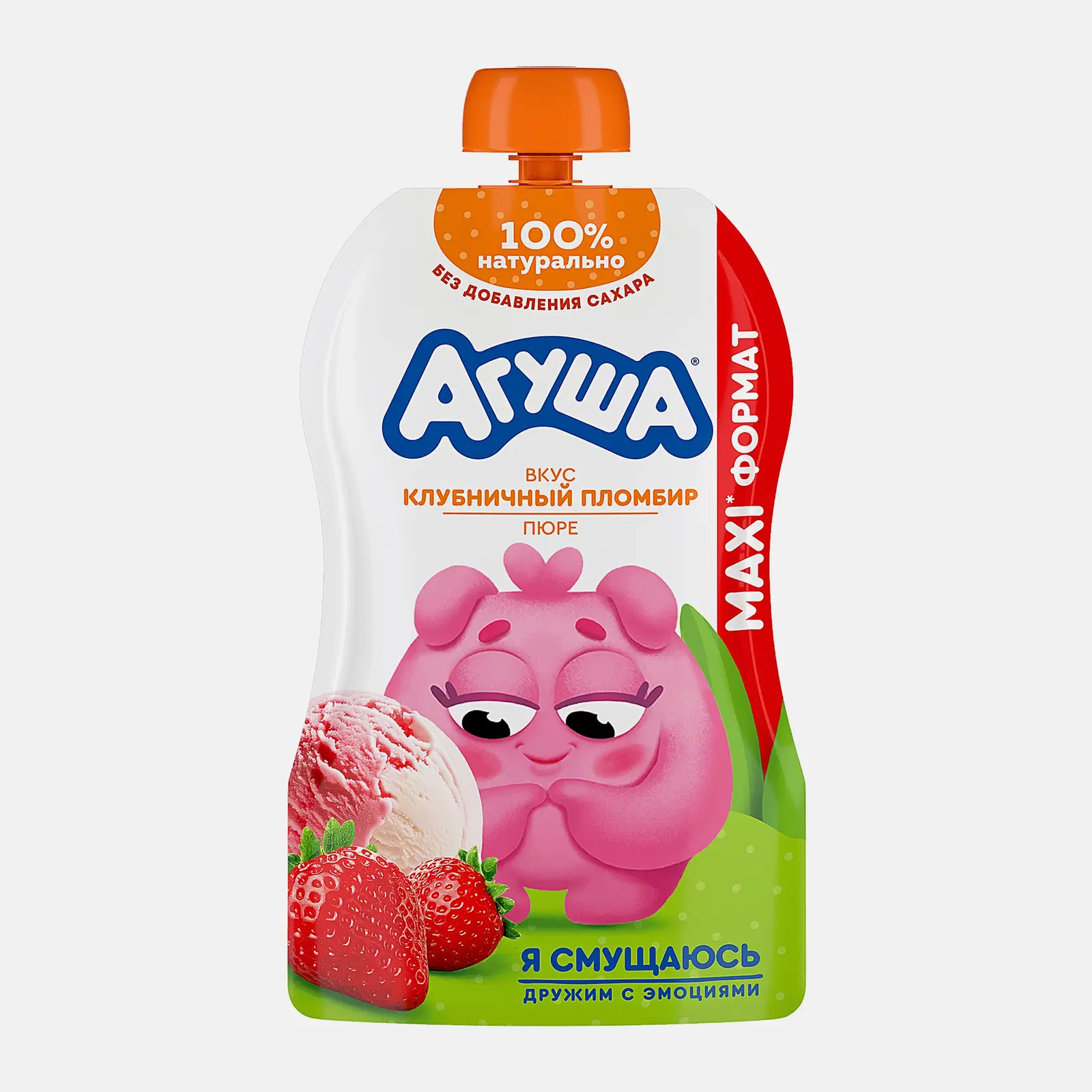 Пюре фруктовое со вкусом клубничного пломбира Агуша 160г