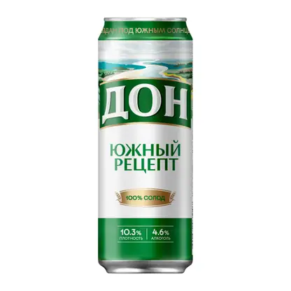 Пиво Дон Южный рецепт светлое фильтрованное 4.6% 450мл