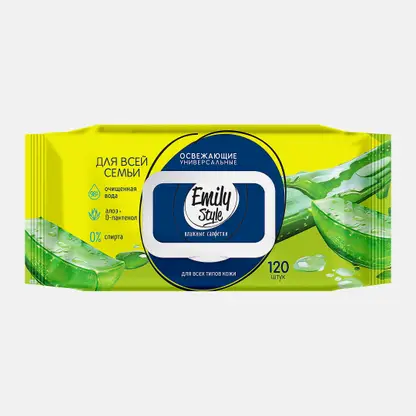 Влажные салфетки для всей семьи с алоэ Emily Style 120шт