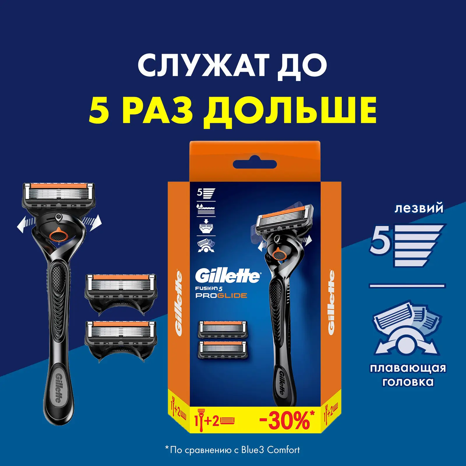 Станок для бритья Gillette Fusion 4 Proglide 3 кассеты