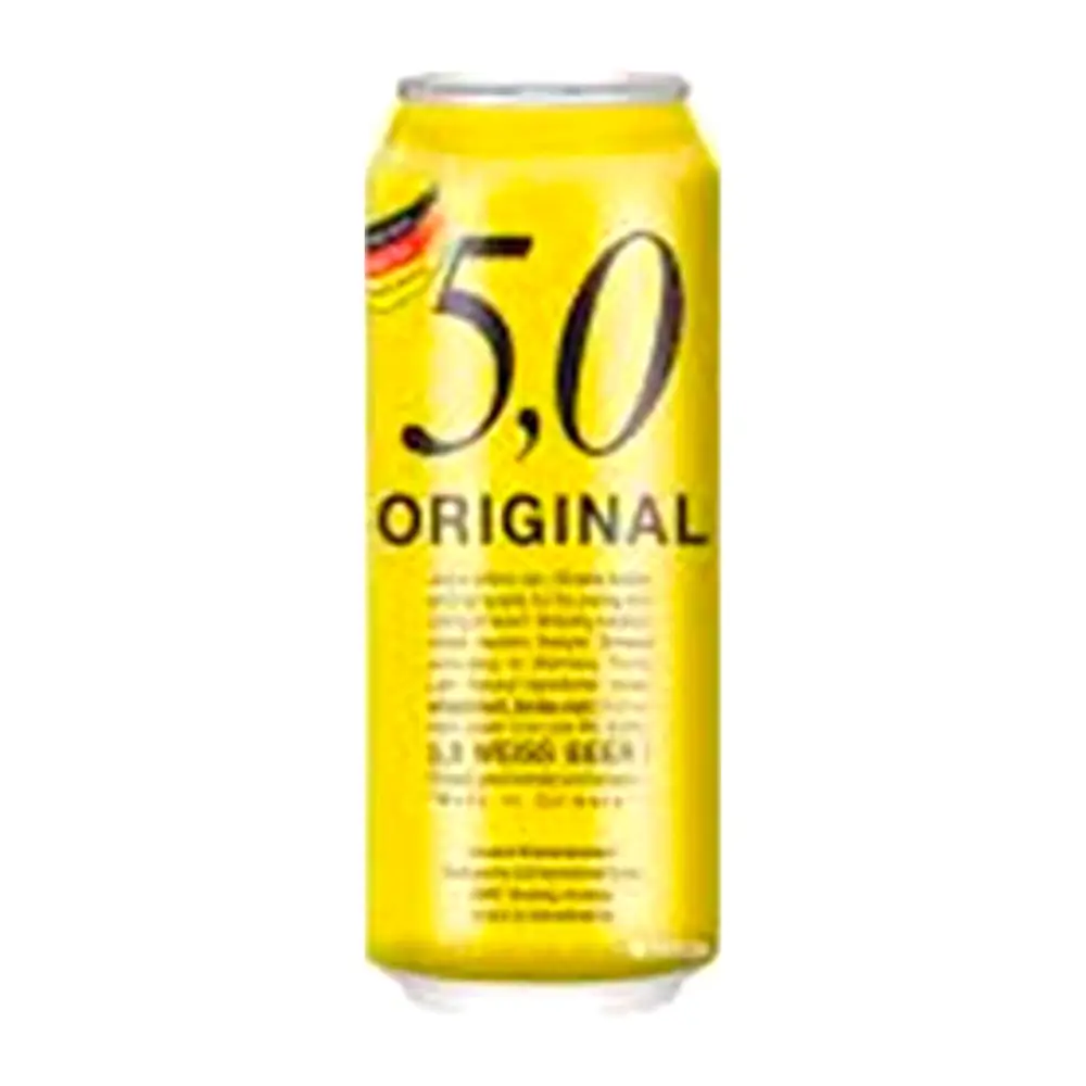 Изображение товара Пиво 5.0 Original Weiss светлое нефильтрованное пшеничное 5% 500мл