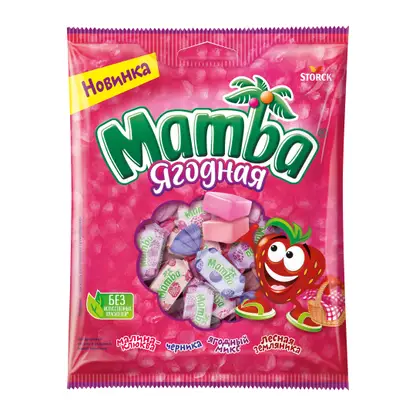 Изображение товара Жевательные конфеты с ягодным вкусом ассорти Mamba 70г