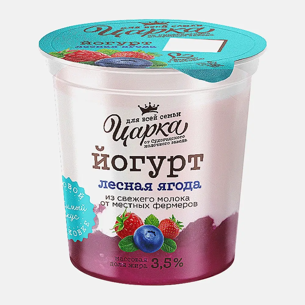 Изображение товара Йогурт Царка лесные ягоды 3.5% 400г натуральный с джемом