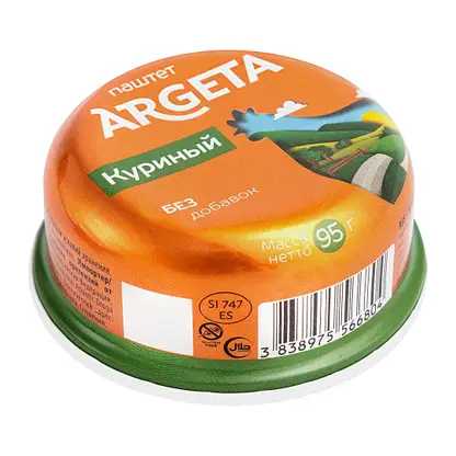 Изображение товара Паштет Argeta Куриный 95г натуральный мягкий и ароматный