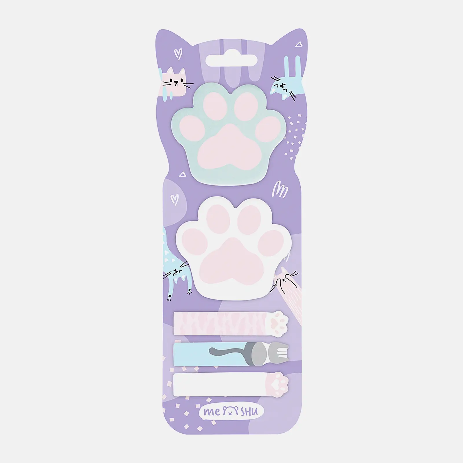 Стикеры-закладки и самоклеящиеся блоки 20л Meshu Paws