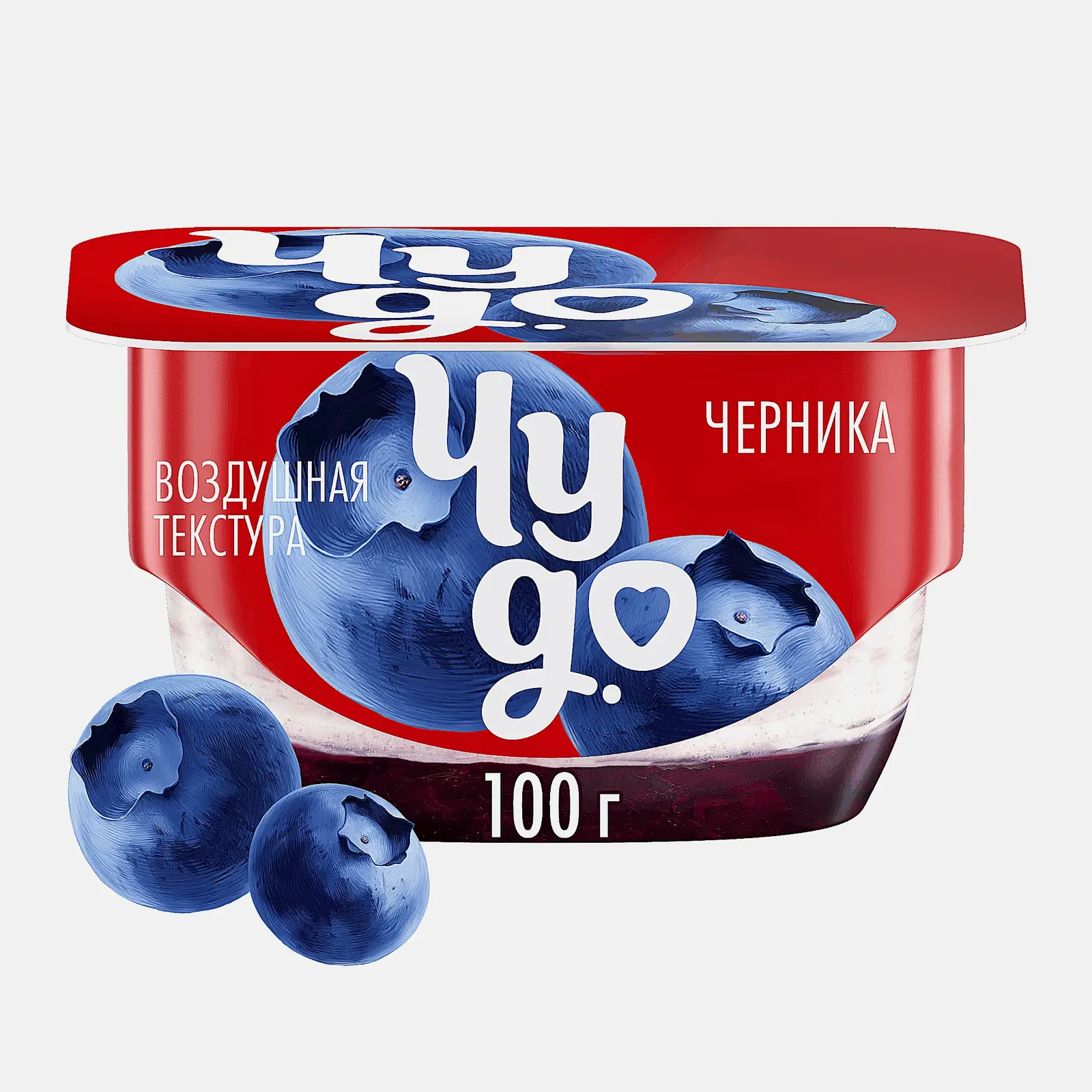 Изображение товара Десерт творожный Чудо Черника 4. 2% 100г - воздушное лакомство с кусочками ягод