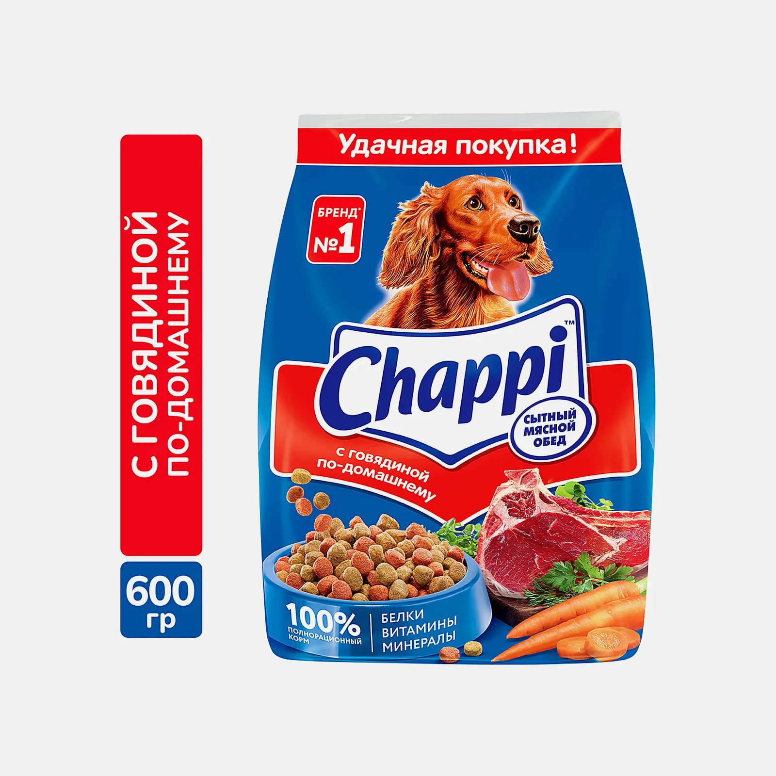 Сухой корм для собак Мясной обед с говядиной Chappi 600г