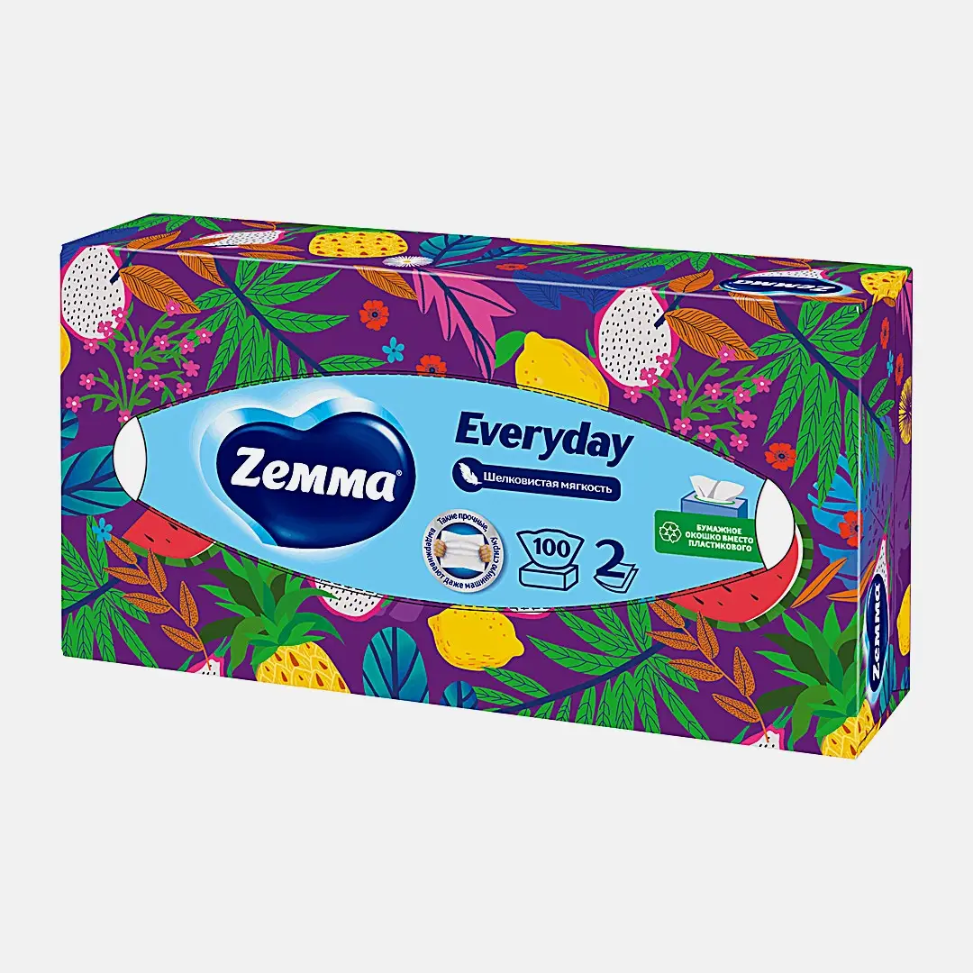 Салфетки бумажные Zemma Everyday 2 слоя 100шт в ассортименте - фото 5