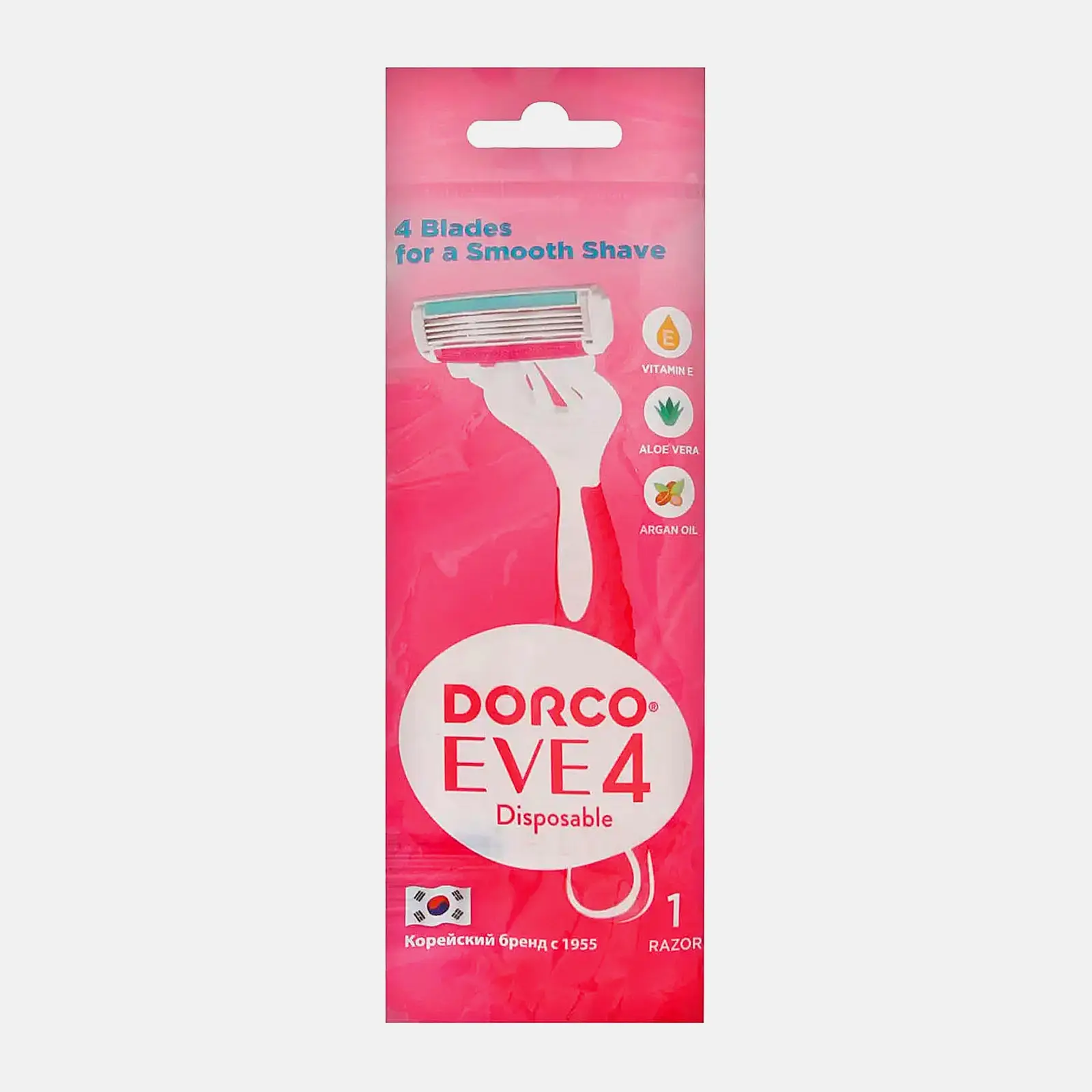 Изображение товара Одноразовый станок для бритья Dorco Eve 4 Disposable женская 4 лезвия 1шт Изображение товара Одноразовый станок для бритья Dorco Eve 4 Disposable женская 4 лезвия 1шт