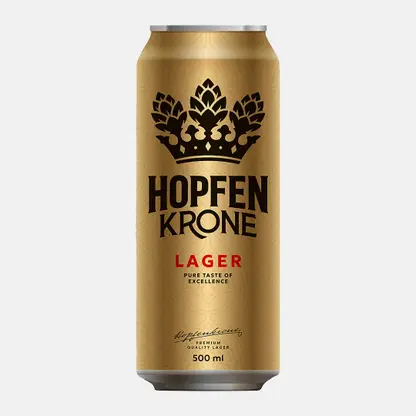 Светлое пиво фильтрованное пастеризованное Hopfenkrone Lager 5% 500мл