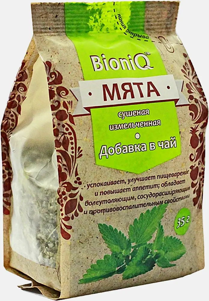 Добавка в чай BioniQ Мята сушеная 35г