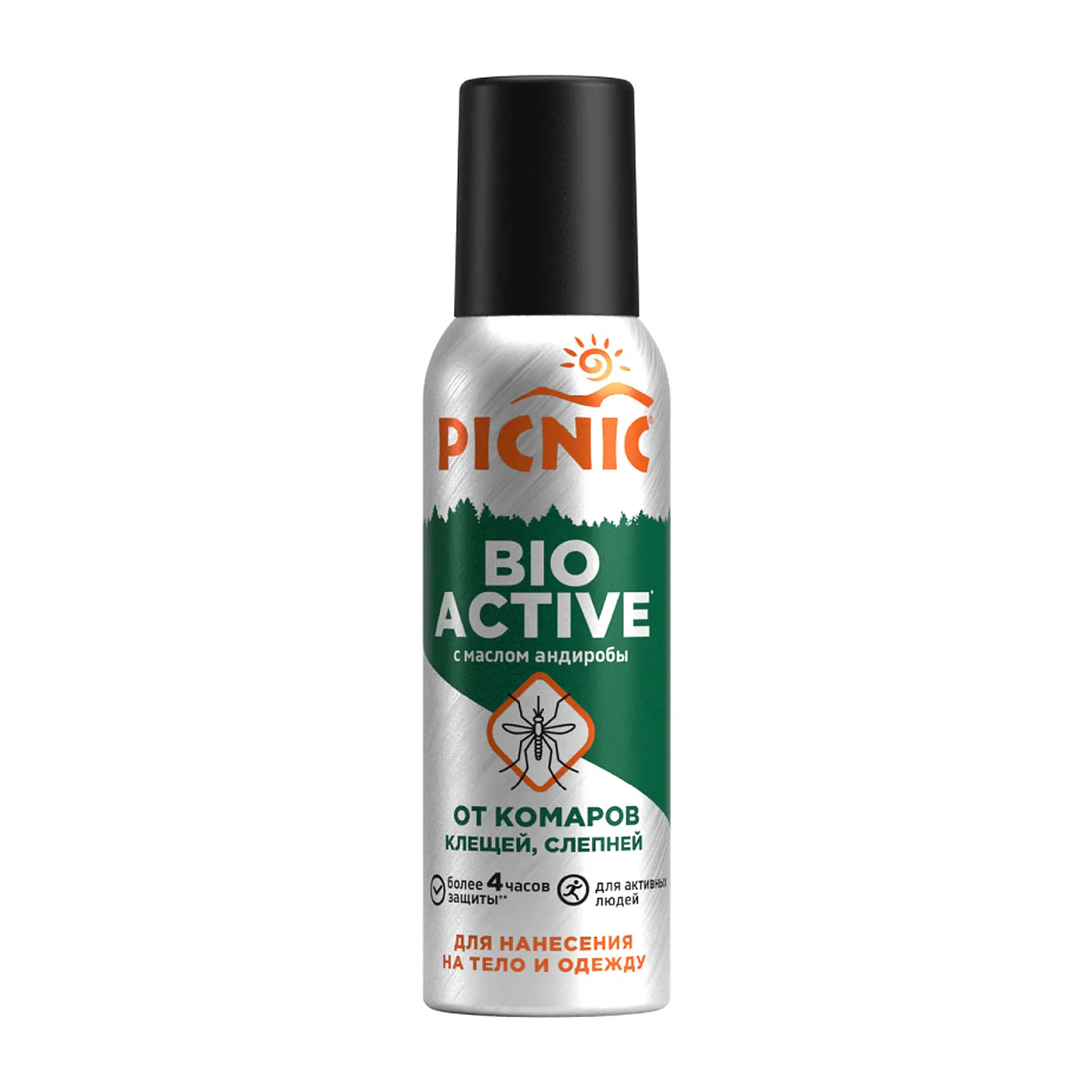 Изображение товара Средство от комаров и клещей спрей Picnic Bio Active 125мл эффективная защита
