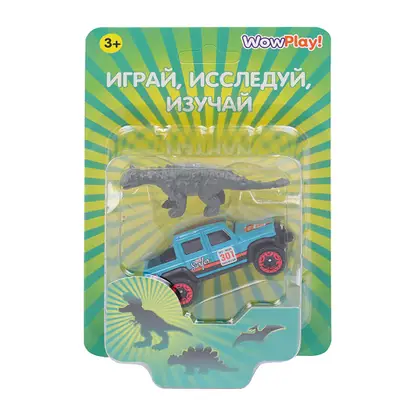 Изображение товара Машина металлическая 1:72 с динозавром WowPlay! в ассортименте