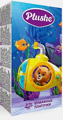 Носовые платки Plush бумажные трехслойные 10х10шт
