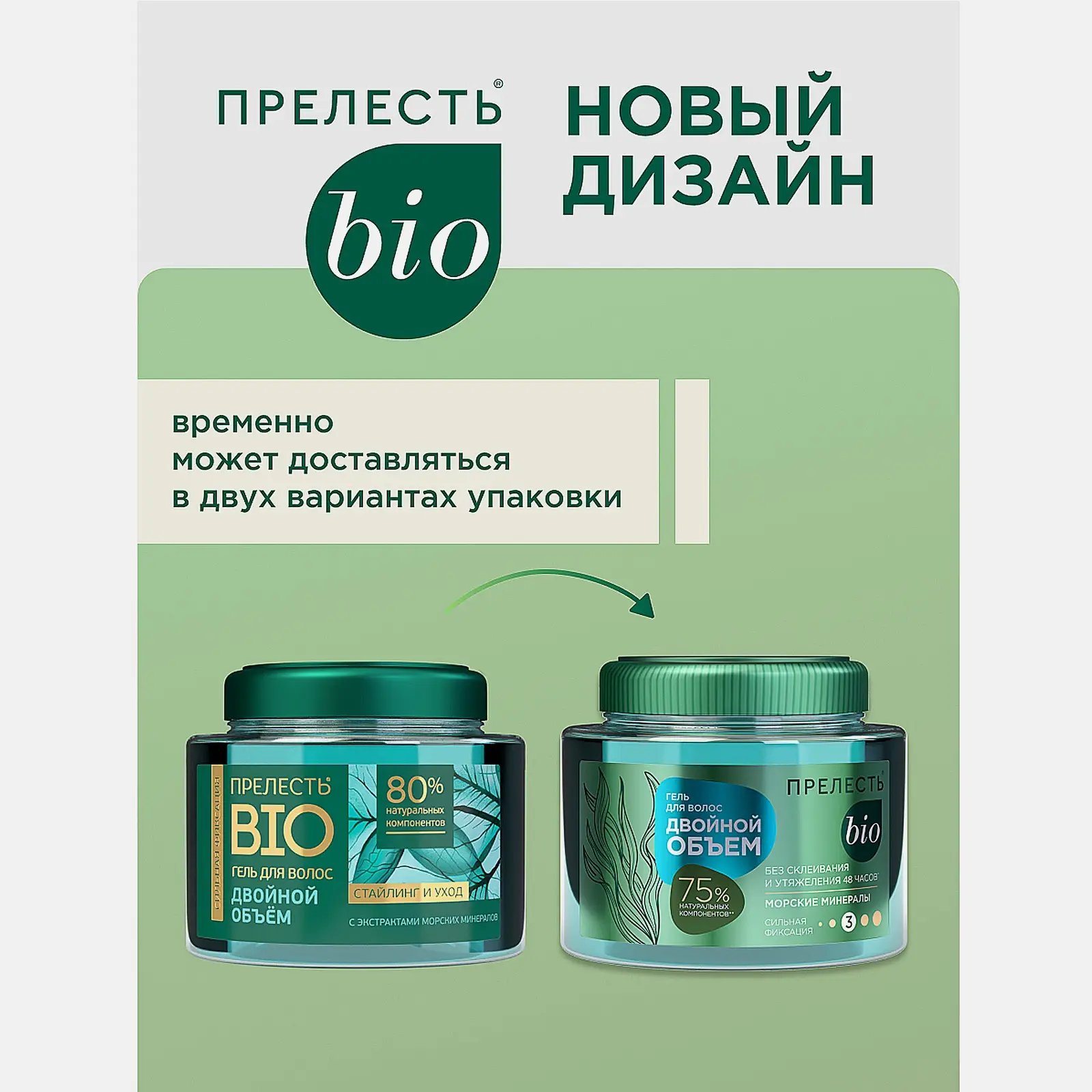 Гель для укладки волос сильная фиксация Двойной объем Прелесть Био 250мл