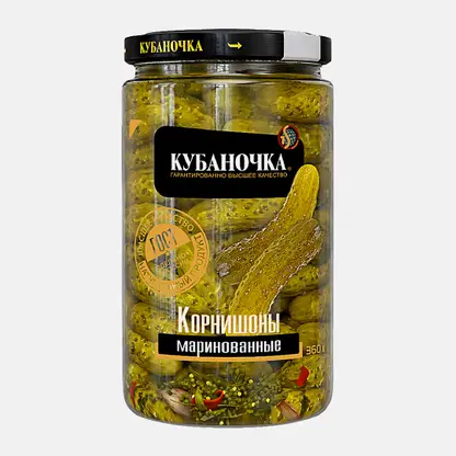 Огурцы маринованные корнишоны Кубаночка 360г