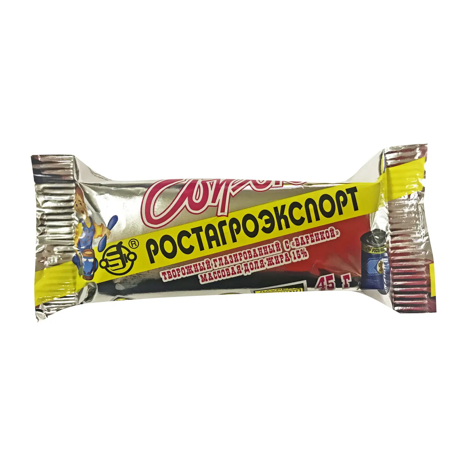 Изображение товара Сырок глазированный Ростагроэкспорт с вареной сгущенкой 15% 45г