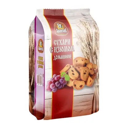Изображение товара Сухари Домашние сдобные с изюмом Авангард 500г