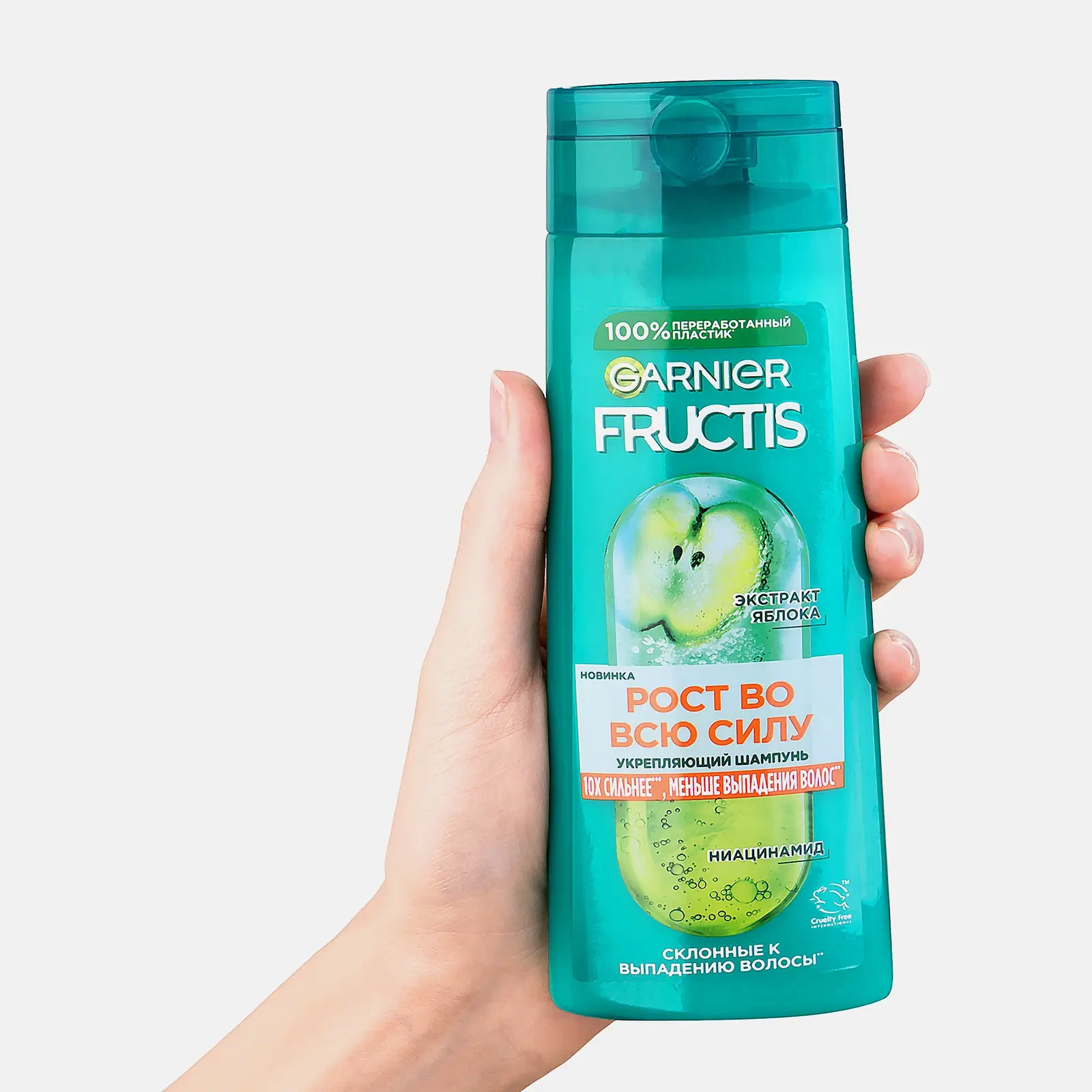 Шампунь Garnier Fructis Рост во всю Силу Укрепляющий против выпадения для гладкости и блеска слабых тонких волос с керамидом и витаминами 400мл