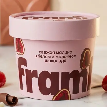 Изображение товара Малина в белом и молочном шоколаде быстрозамороженная Frambini 130г