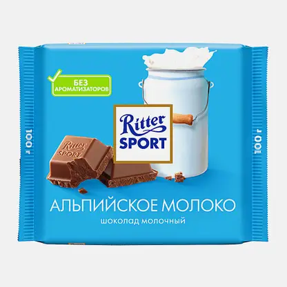 Шоколад Молочный с альпийским молоком Ritter Sport 100г