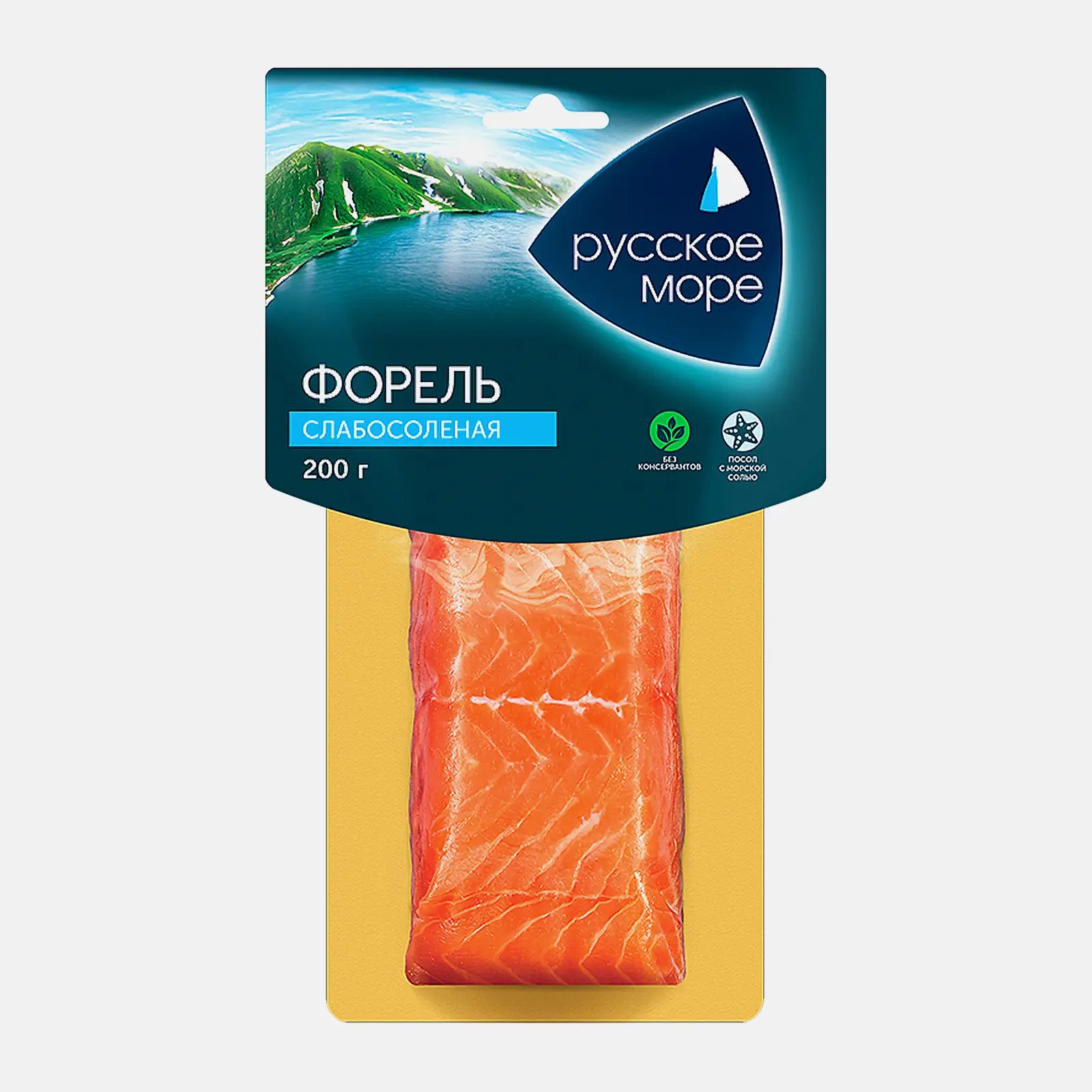 Форель Русское море Радужная слабосоленая филе-кусок 200г
