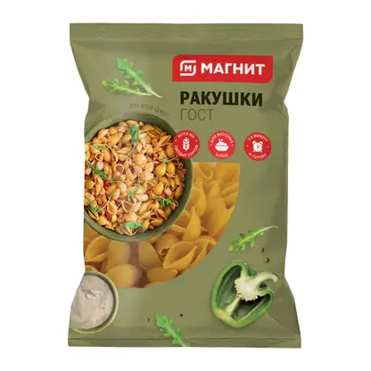 Изображение товара Макароны Ракушки Семейные секреты/Магнит 400г в ассортименте