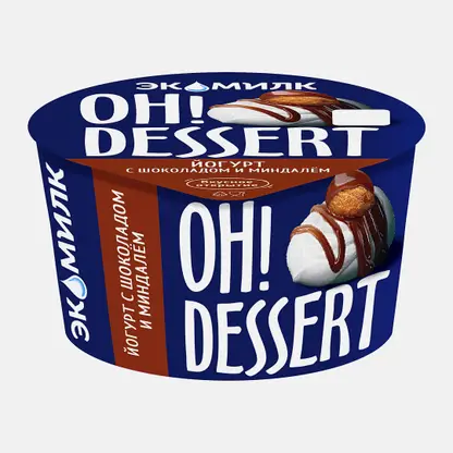 Йогурт с шоколадом и миндалем Экомилк Oh!Dessert 4.2% 130г