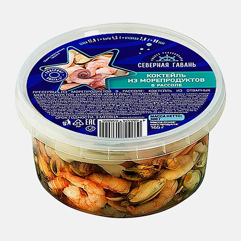 Изображение товара Коктейль из морепродуктов Северная гавань в рассоле 300г