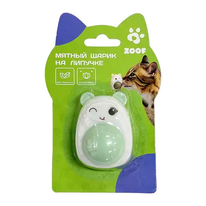 Изображение товара Игрушка для кошек Мятный шарик на липучке