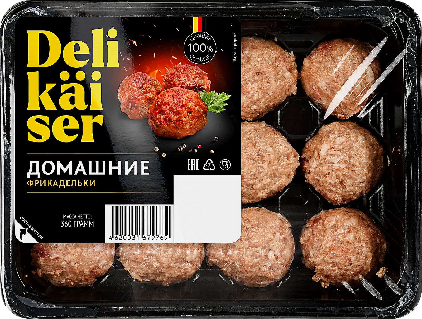 Фрикадельки Delikaiser Домашние свинина-говядина 360г Фрикадельки Delikaiser Домашние свинина-говядина 360г