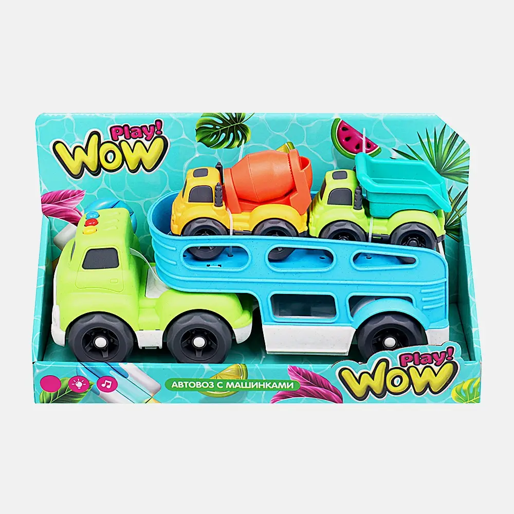 Игровой набор для песка автовоз с машинкой свет звук Wowplay!