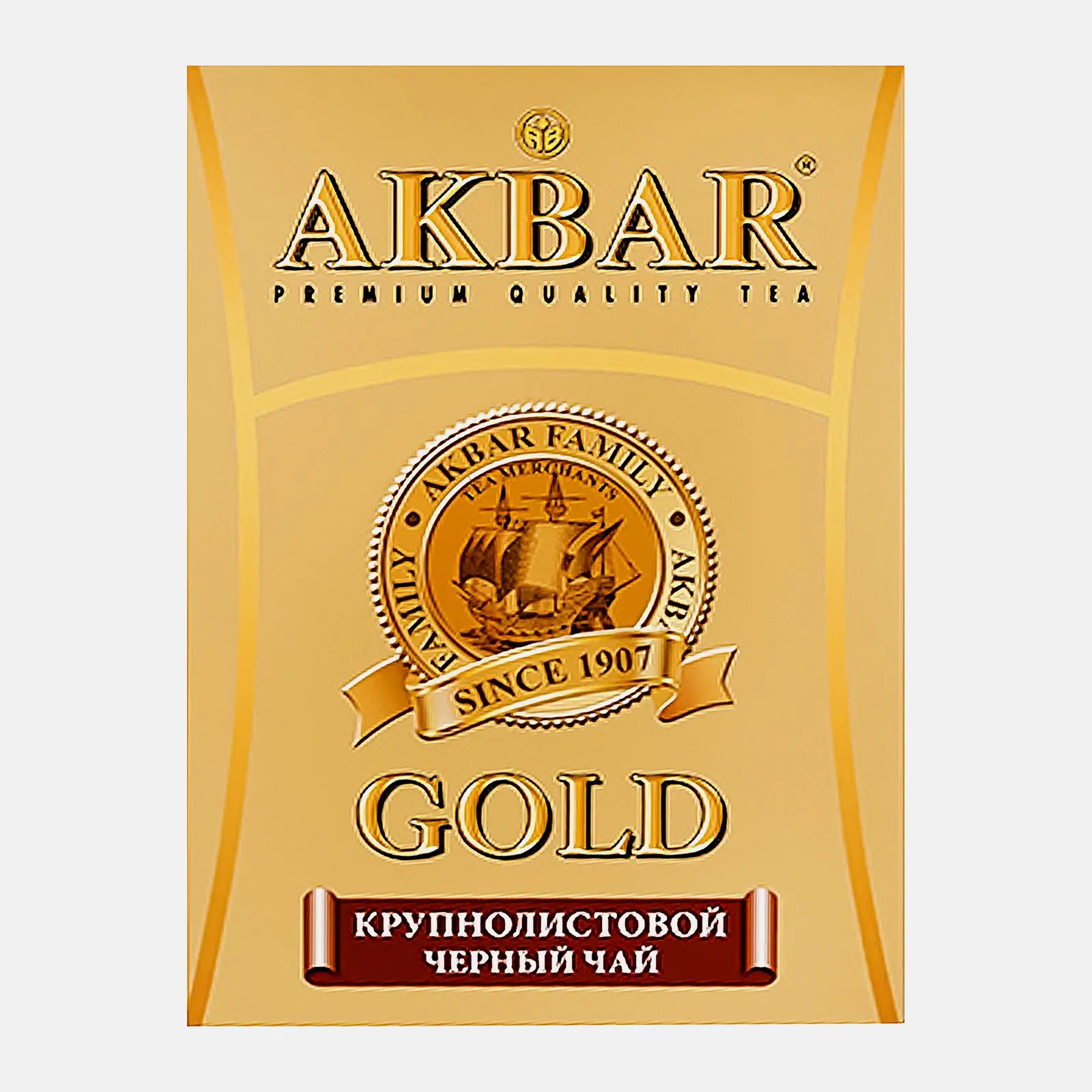 Изображение товара Чай черный Akbar Gold крупнолистовой 250 г - насыщенный вкус и аромат