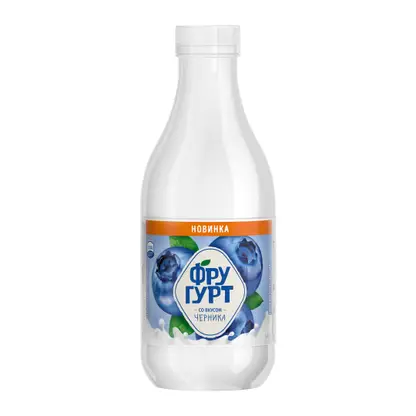 Изображение товара Напиток кисломолочный со вкусом черники на йогуртовой закваске Фругурт 1% 930г