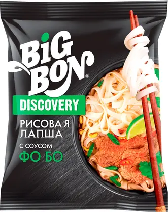 Изображение товара Рисовая лапша с соусом Фо Бо Big Bon Discovery 65г