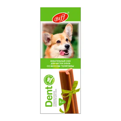 Изображение товара Лакомство для собак Biff Dent со вкусом телятины 77г