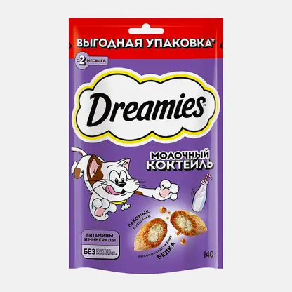 Лакомство для взрослых кошек со вкусом молочного коктейля Dreamies 140г