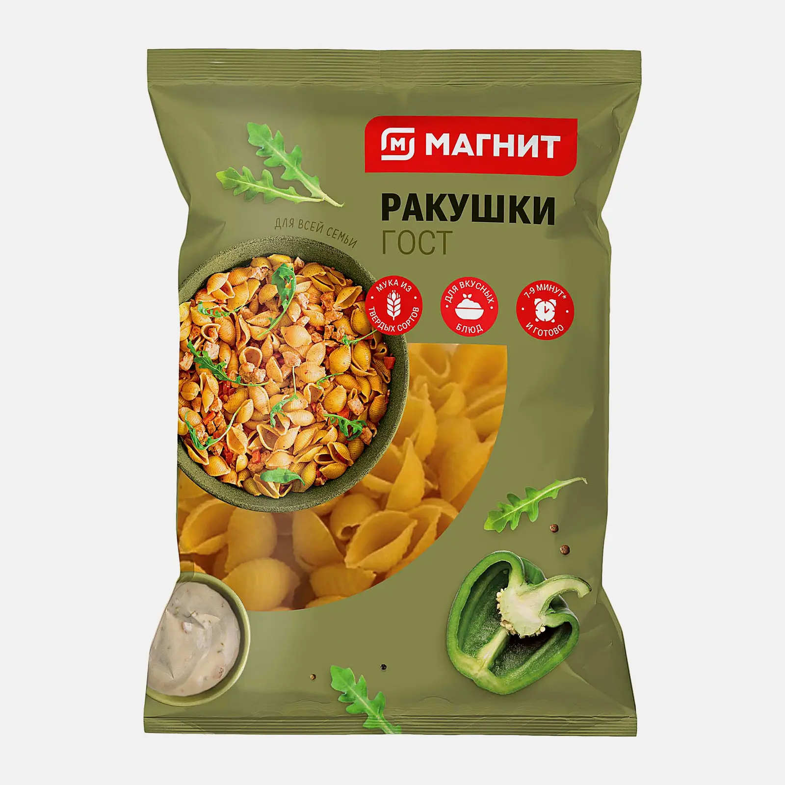 Изображение товара Макароны Ракушки Семейные секреты/Магнит 400г в ассортименте