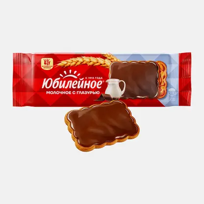 Печенье Молочное с глазурью Юбилейное 116г