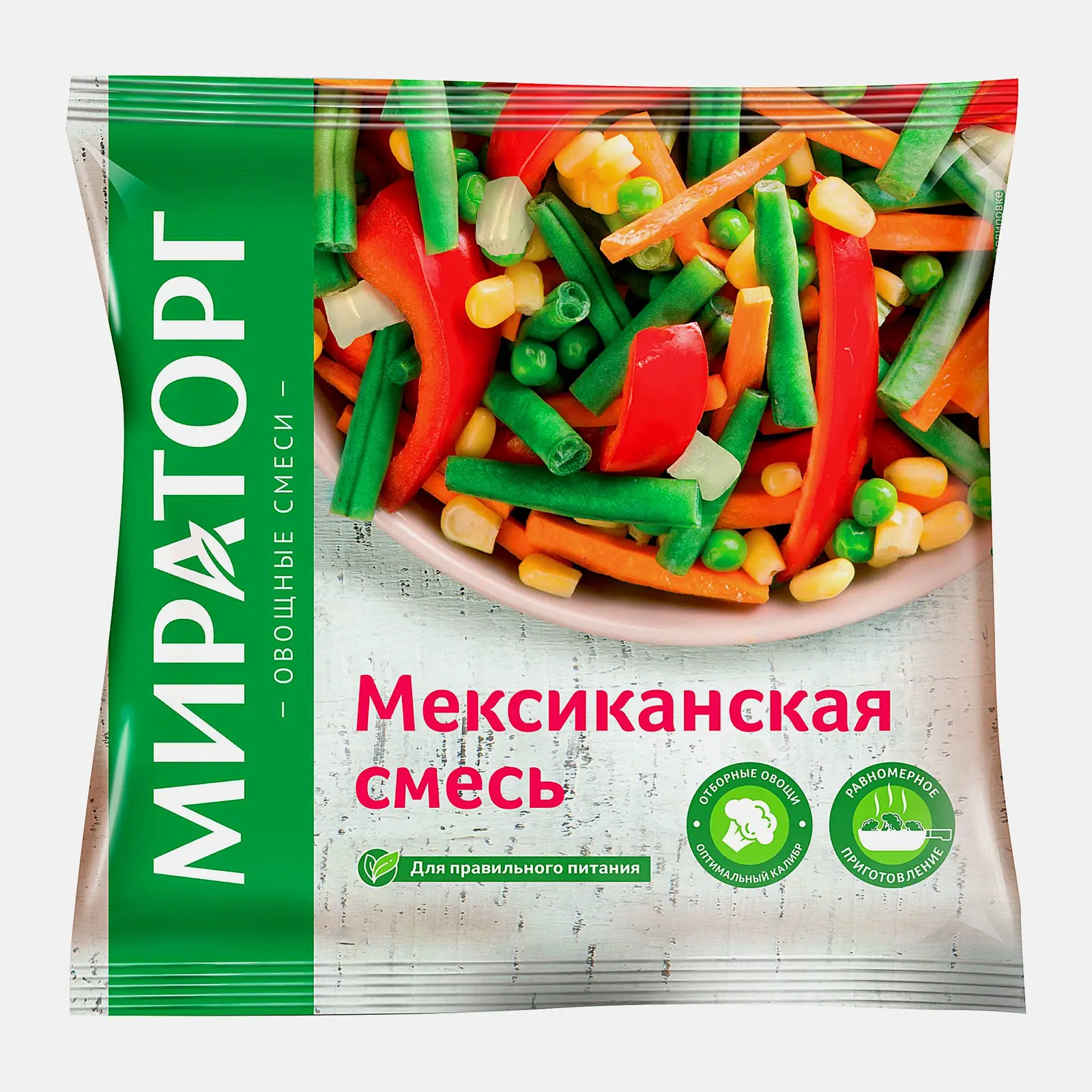 Изображение товара Мексиканская смесь Мираторг быстрозамороженная 400г натуральные овощи