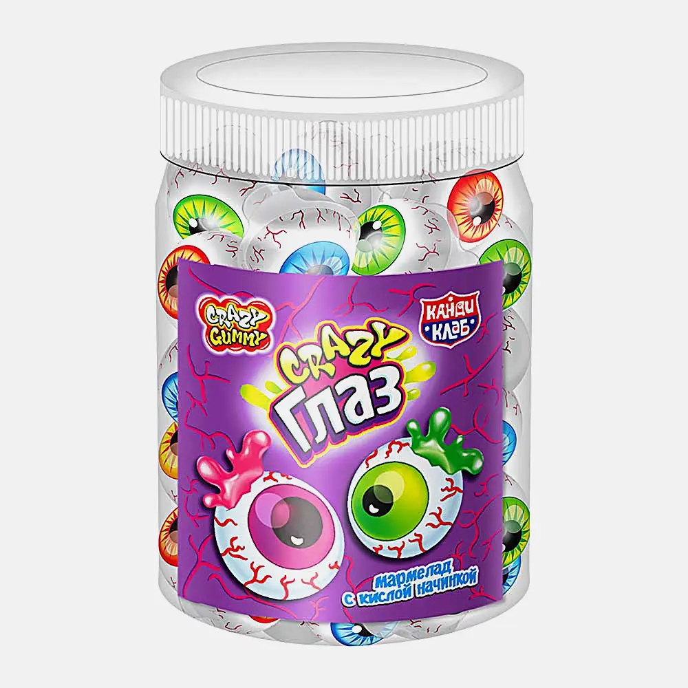 Изображение товара Мармелад с кислой начинкой Crazy глазированный Канди Трейд 10г