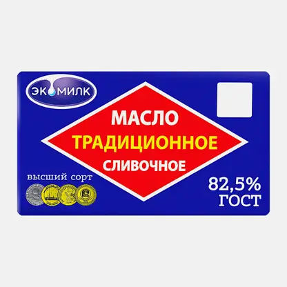 Масло сливочное Экомилк Традиционное 82.5% 160г