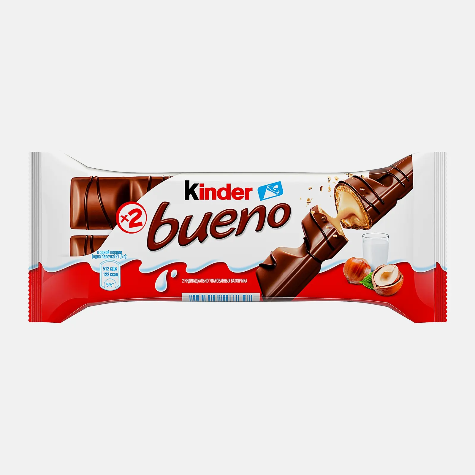 Изображение товара Вафли Kinder Bueno с молочно-ореховой начинкой 43г