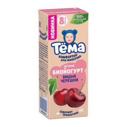 Изображение товара Биойогурт детский со вкусом вишни и черешни Тема 2.5% 210г