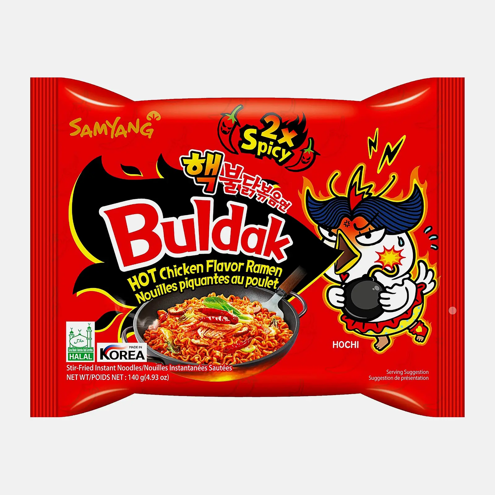 Изображение товара Лапша Samyang Buldak Hot Chicken 2xSpicy 140г острая вермишель быстрого приготовления