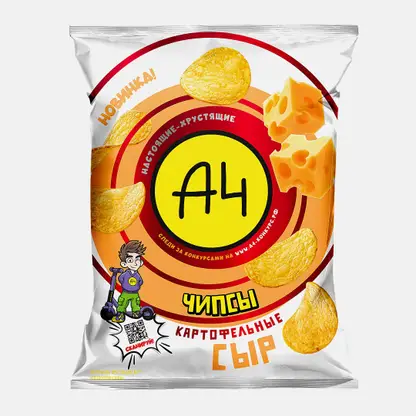 Чипсы А4 картофельные вкус сыр 50г