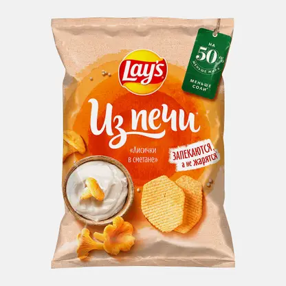 Чипсы Lays Из печи Лисички в сметане 85г